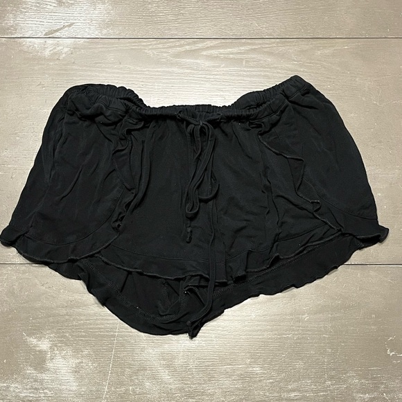 Wishlist Black Ruffle Pajama Shorts Ruffled Boxer Juniors Small - Picture 1 of 5